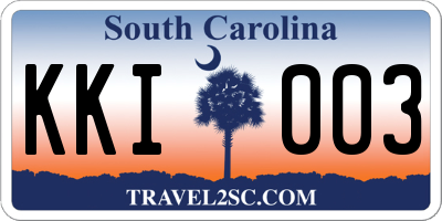 SC license plate KKI003