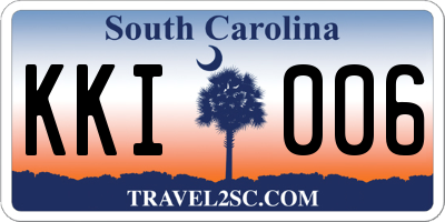 SC license plate KKI006