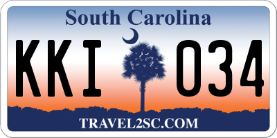 SC license plate KKI034