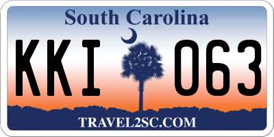 SC license plate KKI063
