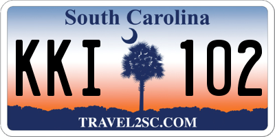 SC license plate KKI102