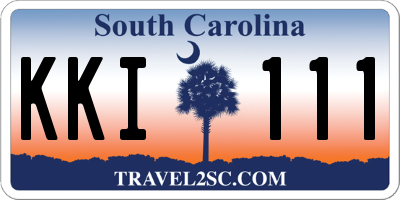 SC license plate KKI111