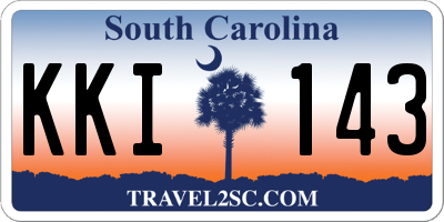 SC license plate KKI143