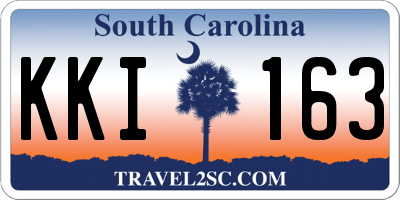SC license plate KKI163