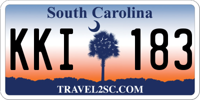 SC license plate KKI183