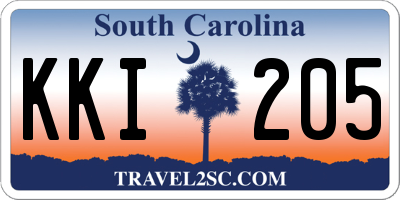 SC license plate KKI205