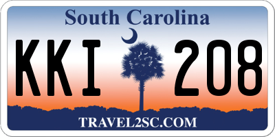 SC license plate KKI208