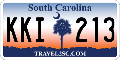 SC license plate KKI213