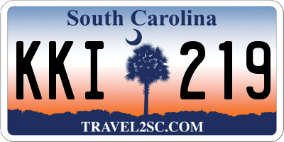 SC license plate KKI219