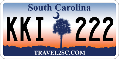 SC license plate KKI222