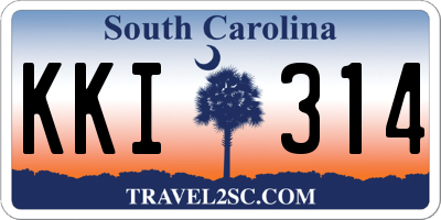 SC license plate KKI314