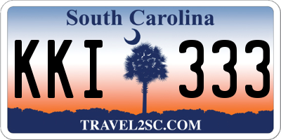 SC license plate KKI333