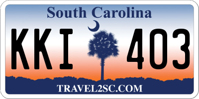 SC license plate KKI403