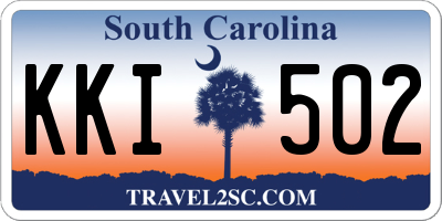 SC license plate KKI502