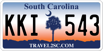 SC license plate KKI543