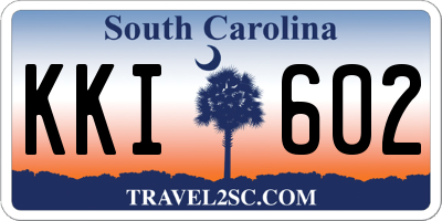 SC license plate KKI602