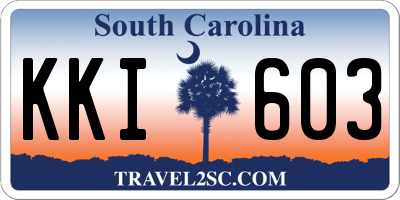 SC license plate KKI603