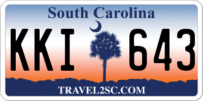 SC license plate KKI643