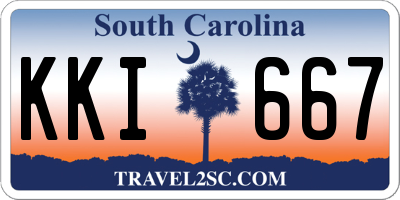 SC license plate KKI667