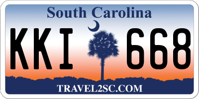 SC license plate KKI668