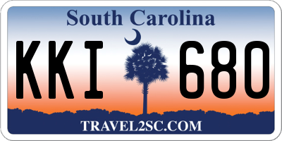 SC license plate KKI680
