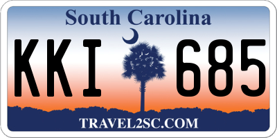 SC license plate KKI685