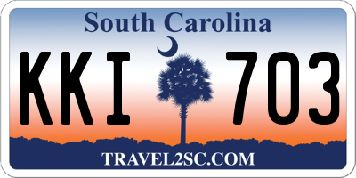 SC license plate KKI703