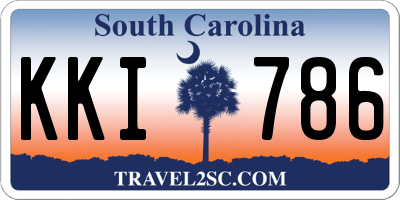 SC license plate KKI786