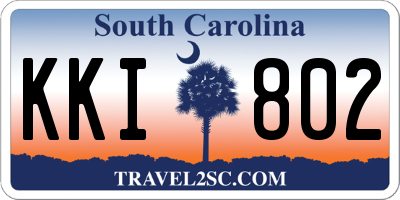 SC license plate KKI802