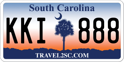 SC license plate KKI888