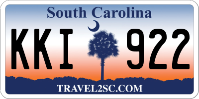 SC license plate KKI922