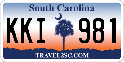 SC license plate KKI981