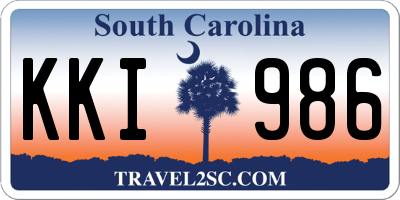 SC license plate KKI986