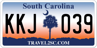 SC license plate KKJ039