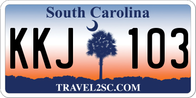 SC license plate KKJ103