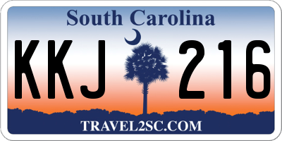 SC license plate KKJ216