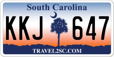SC license plate KKJ647
