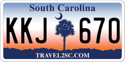 SC license plate KKJ670