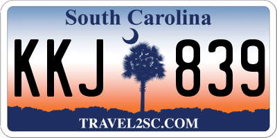 SC license plate KKJ839
