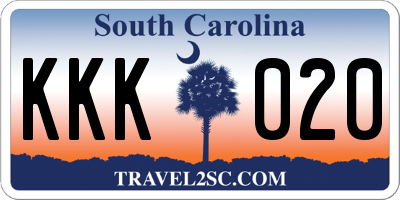 SC license plate KKK020