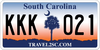 SC license plate KKK021
