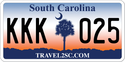 SC license plate KKK025