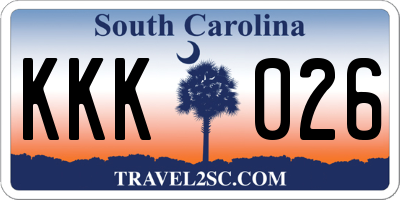 SC license plate KKK026