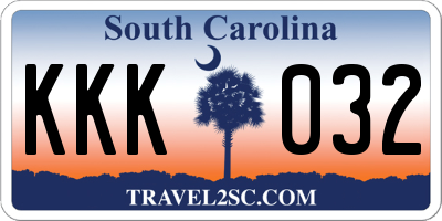 SC license plate KKK032
