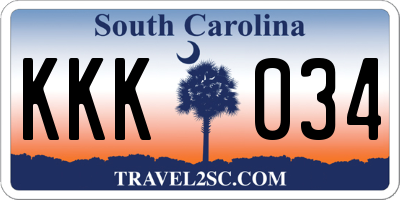 SC license plate KKK034