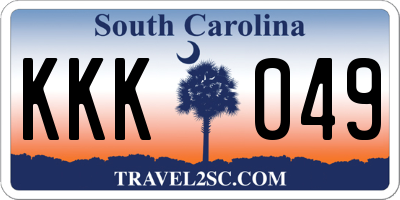 SC license plate KKK049