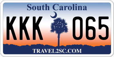 SC license plate KKK065