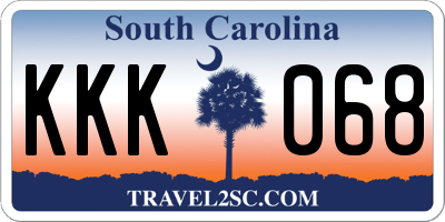 SC license plate KKK068