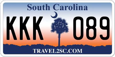 SC license plate KKK089