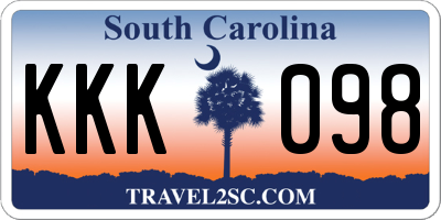 SC license plate KKK098